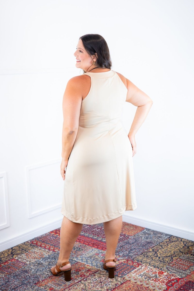Vestido Mila – Malha Confort Midi com Alça Nadador - Naguirre Shop