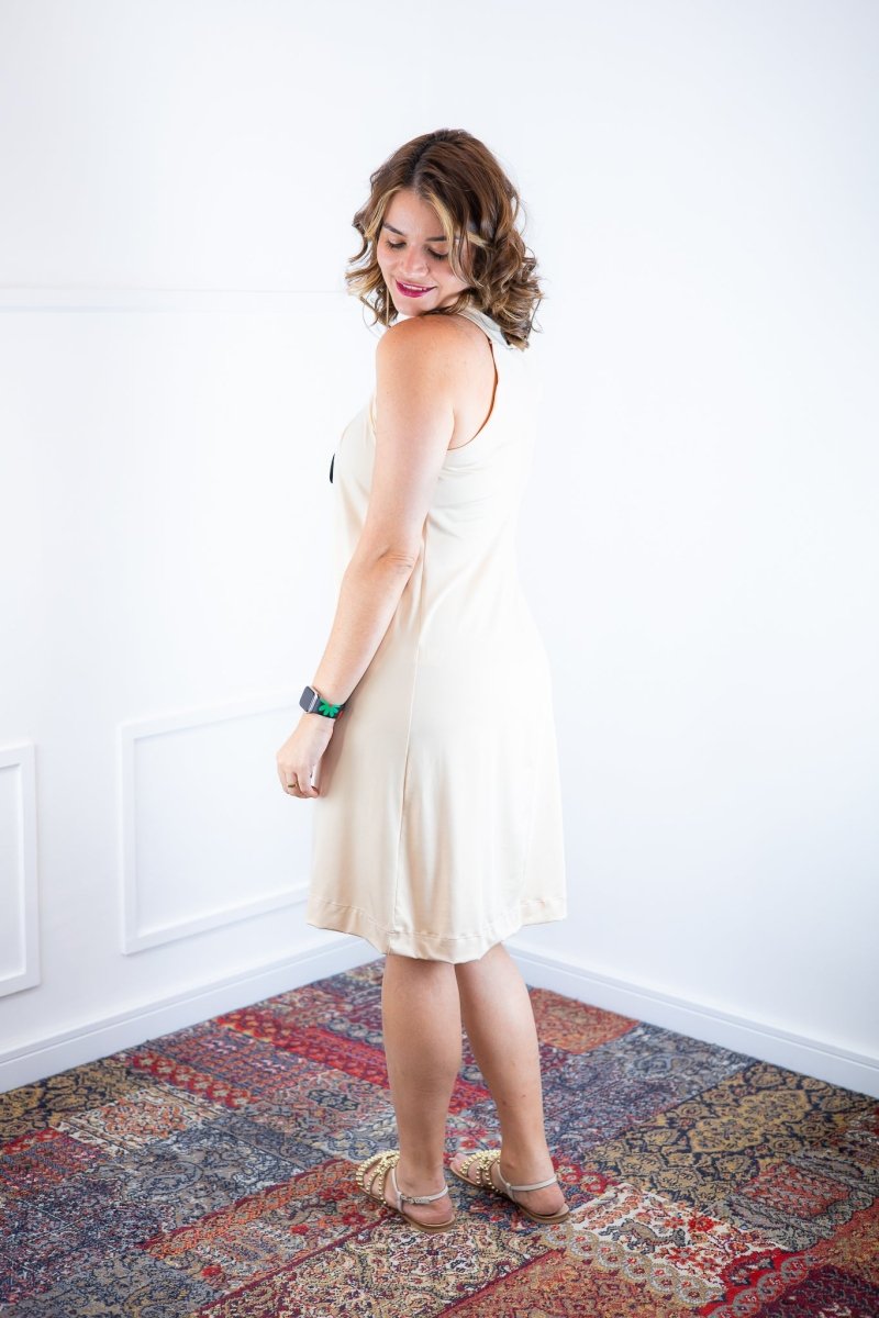 Vestido Mila – Malha Confort Midi com Alça Nadador - Naguirre Shop