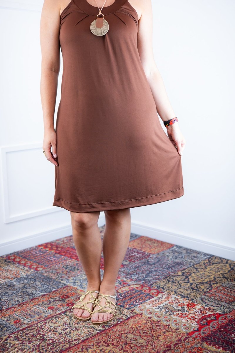 Vestido Mila – Malha Confort Midi com Alça Nadador - Naguirre Shop