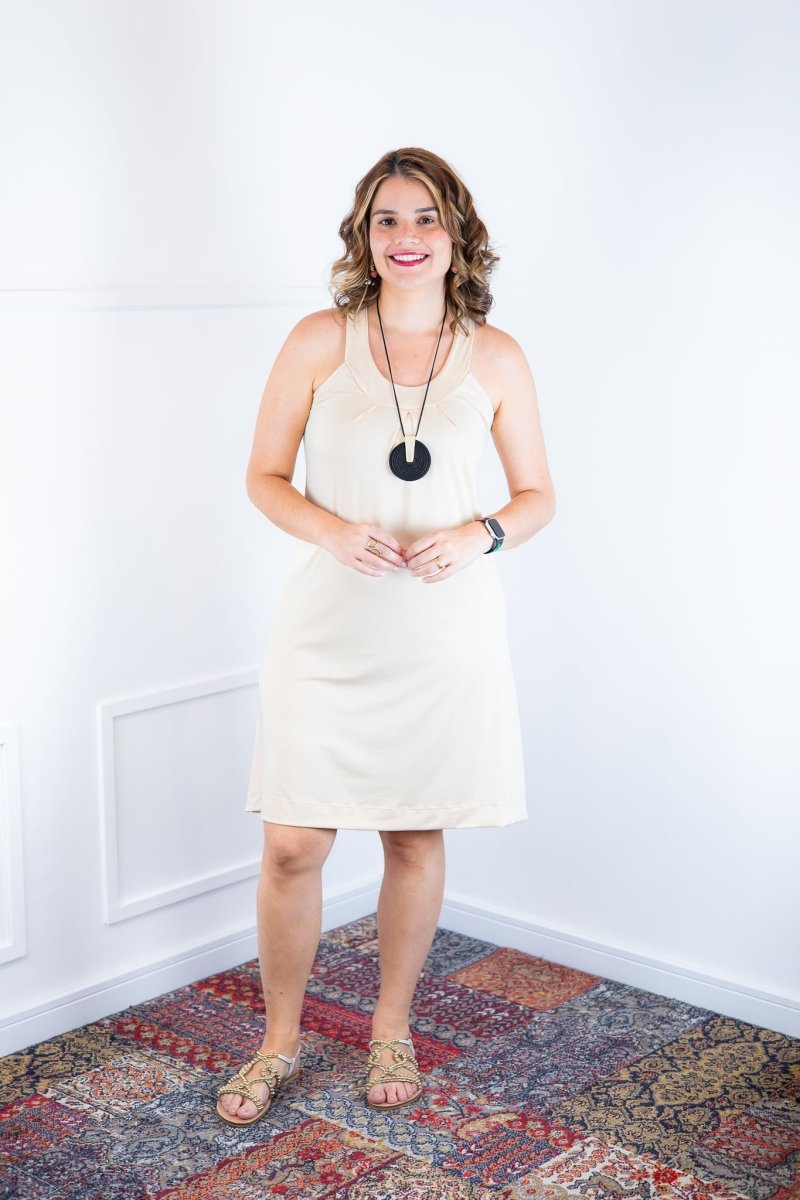 Vestido Mila – Malha Confort Midi com Alça Nadador - Naguirre Shop