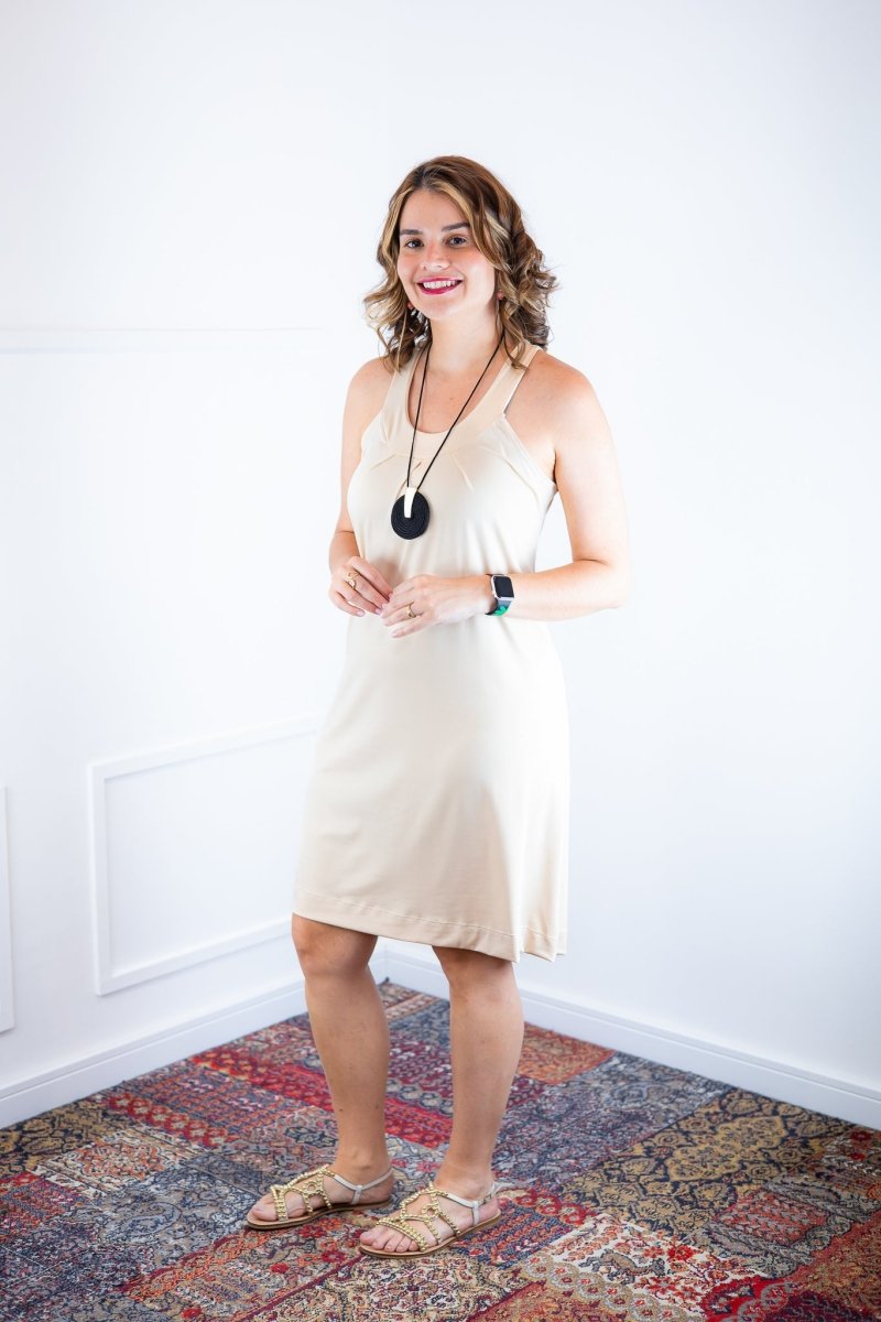 Vestido Mila – Malha Confort Midi com Alça Nadador - Naguirre Shop