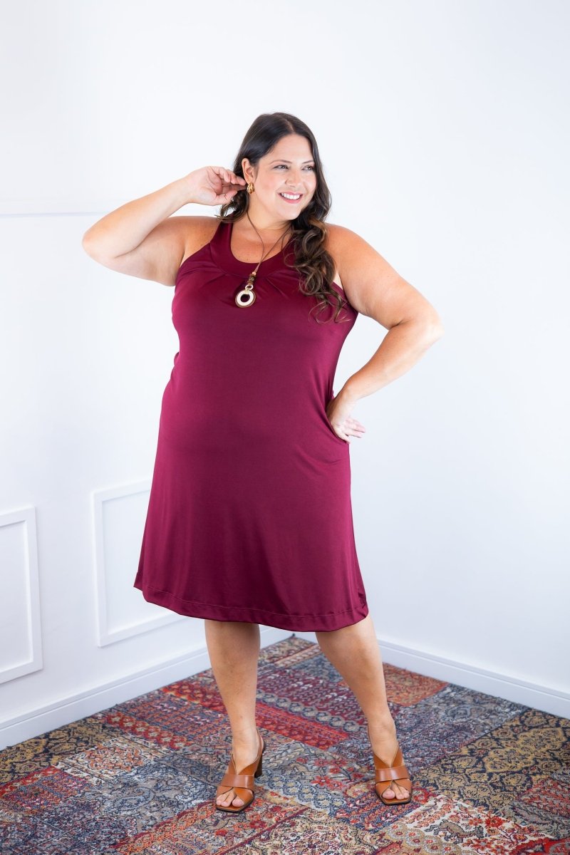 Vestido Mila – Malha Confort Midi com Alça Nadador - Naguirre Shop