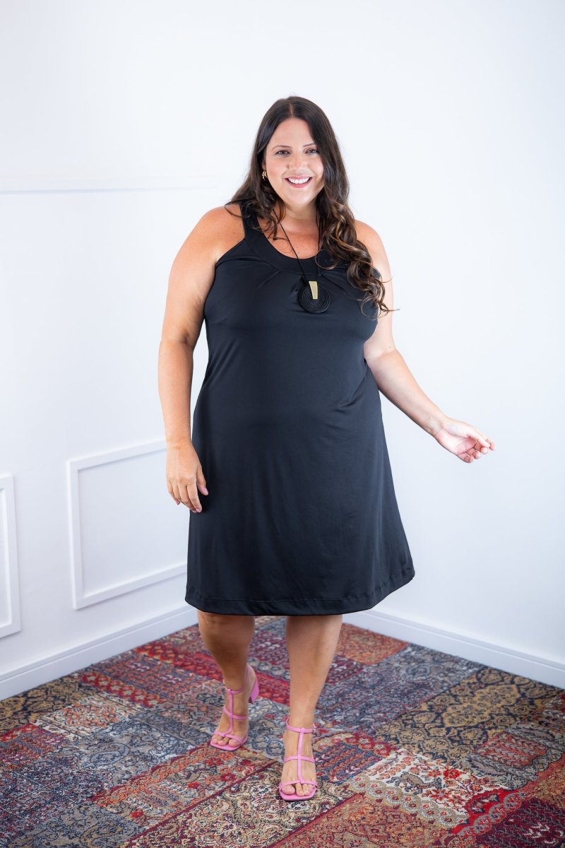 Vestido Mila – Malha Confort Midi com Alça Nadador - Naguirre Shop