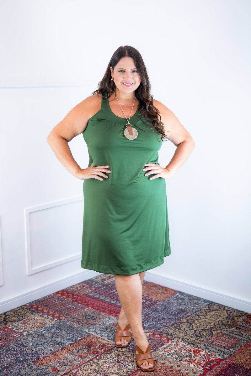 Vestido Mila – Malha Confort Midi com Alça Nadador - Naguirre Shop