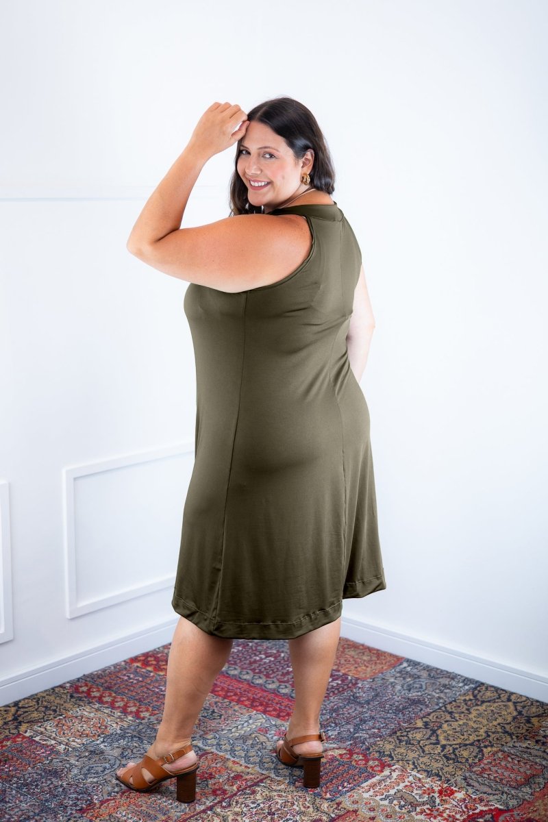 Vestido Mila – Malha Confort Midi com Alça Nadador - Naguirre Shop
