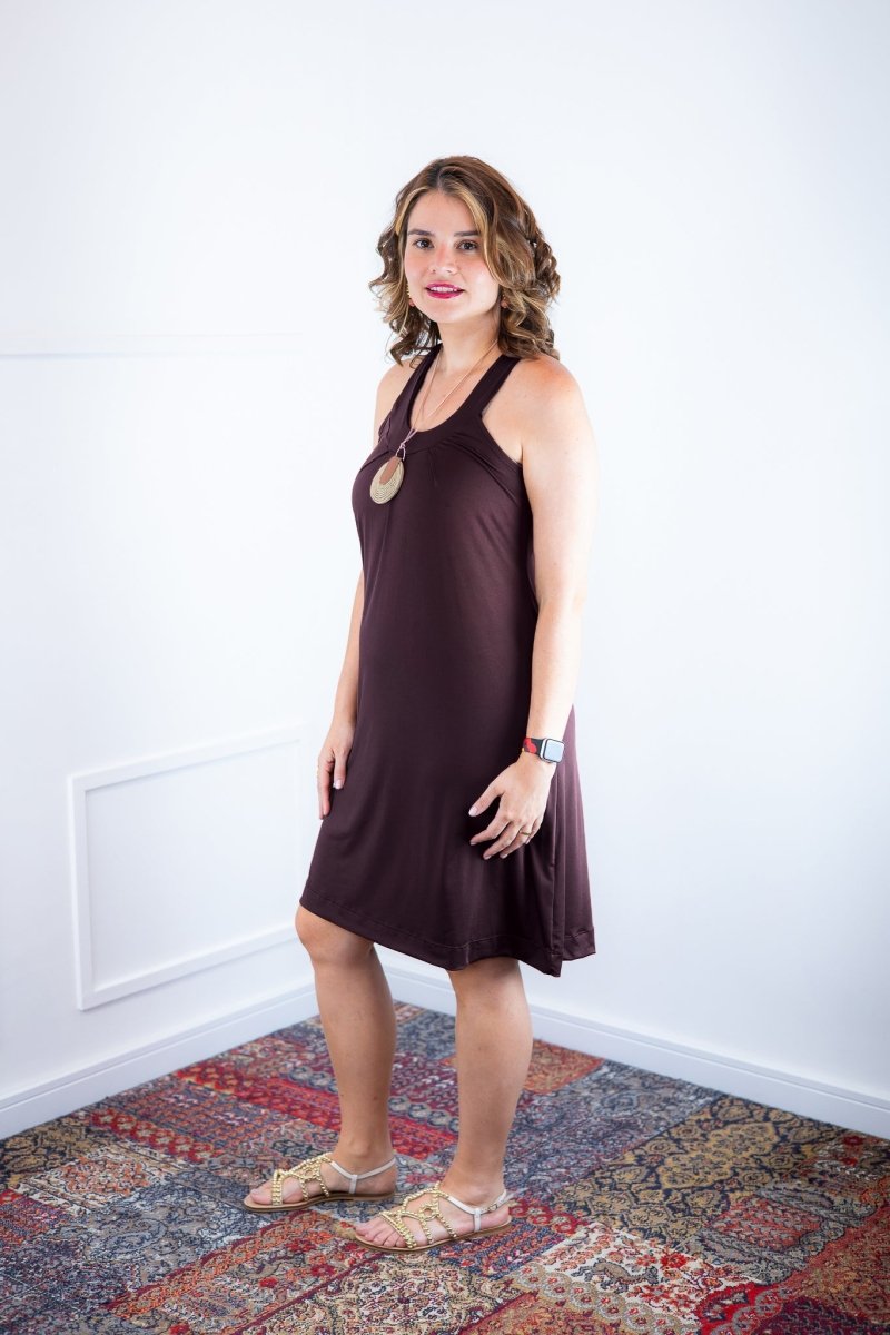 Vestido Mila – Malha Confort Midi com Alça Nadador - Naguirre Shop