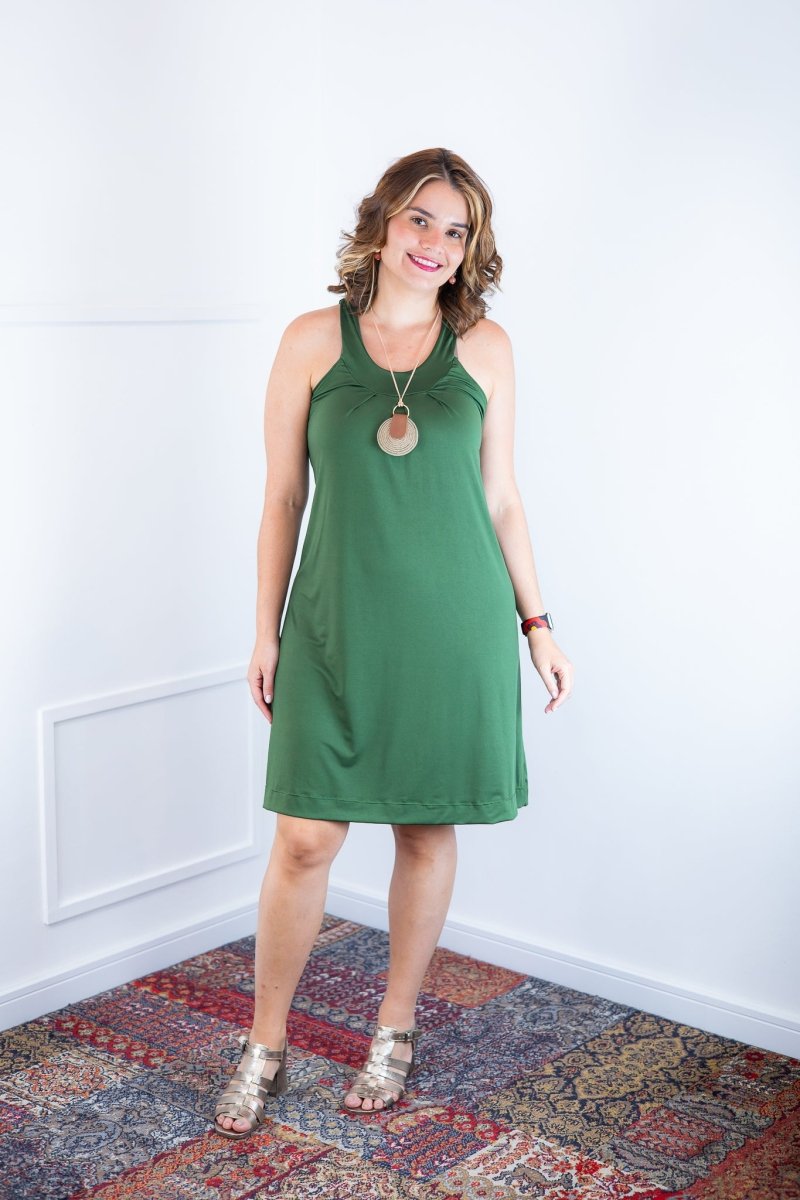 Vestido Mila – Malha Confort Midi com Alça Nadador - Naguirre Shop