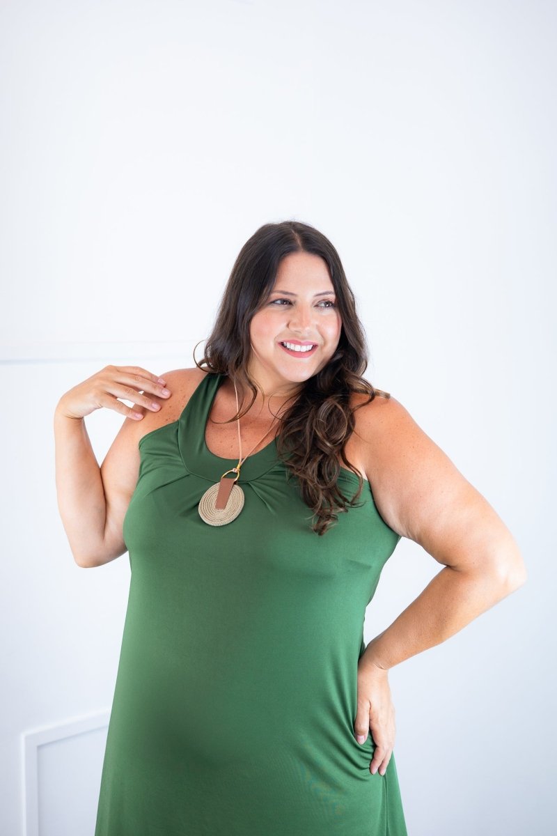 Vestido Mila – Malha Confort Midi com Alça Nadador - Naguirre Shop