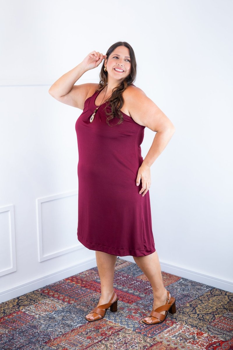 Vestido Mila – Malha Confort Midi com Alça Nadador - Naguirre Shop