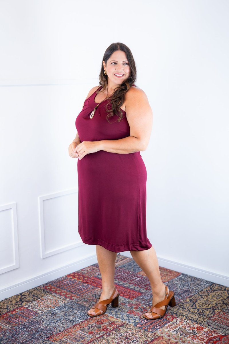 Vestido Mila – Malha Confort Midi com Alça Nadador - Naguirre Shop