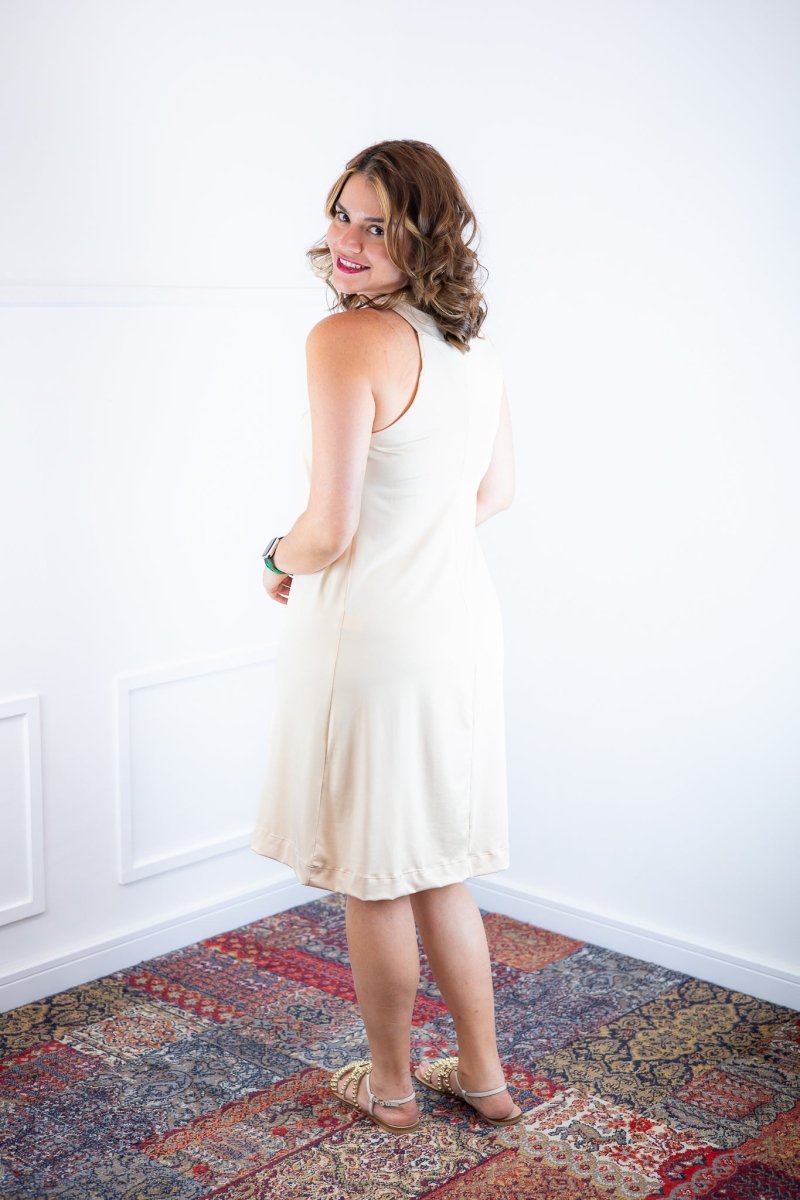 Vestido Mila – Malha Confort Midi com Alça Nadador - Naguirre Shop