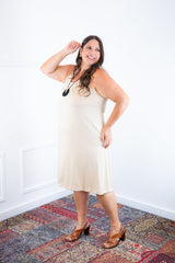 Vestido Mila – Malha Confort Midi com Alça Nadador - Naguirre Shop