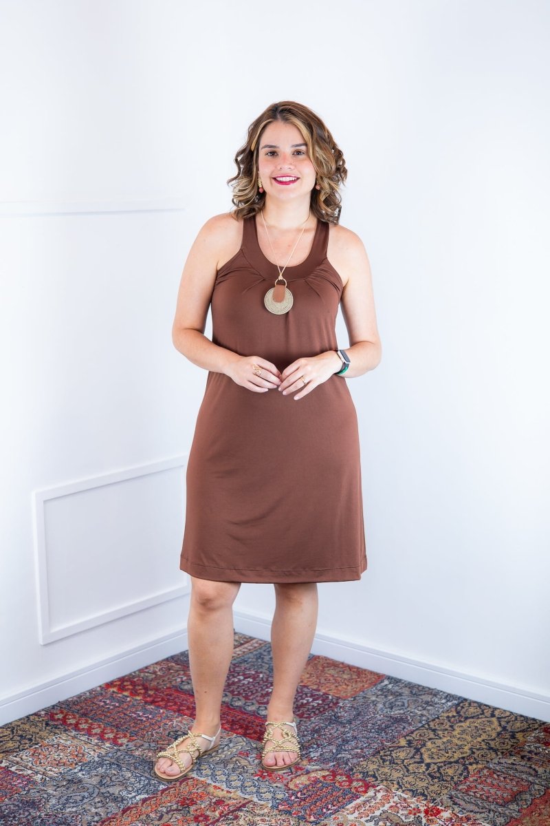 Vestido Mila – Malha Confort Midi com Alça Nadador - Naguirre Shop