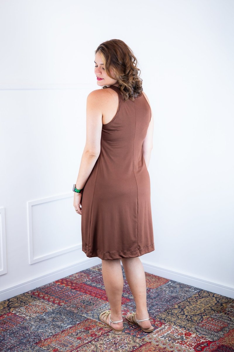 Vestido Mila – Malha Confort Midi com Alça Nadador - Naguirre Shop