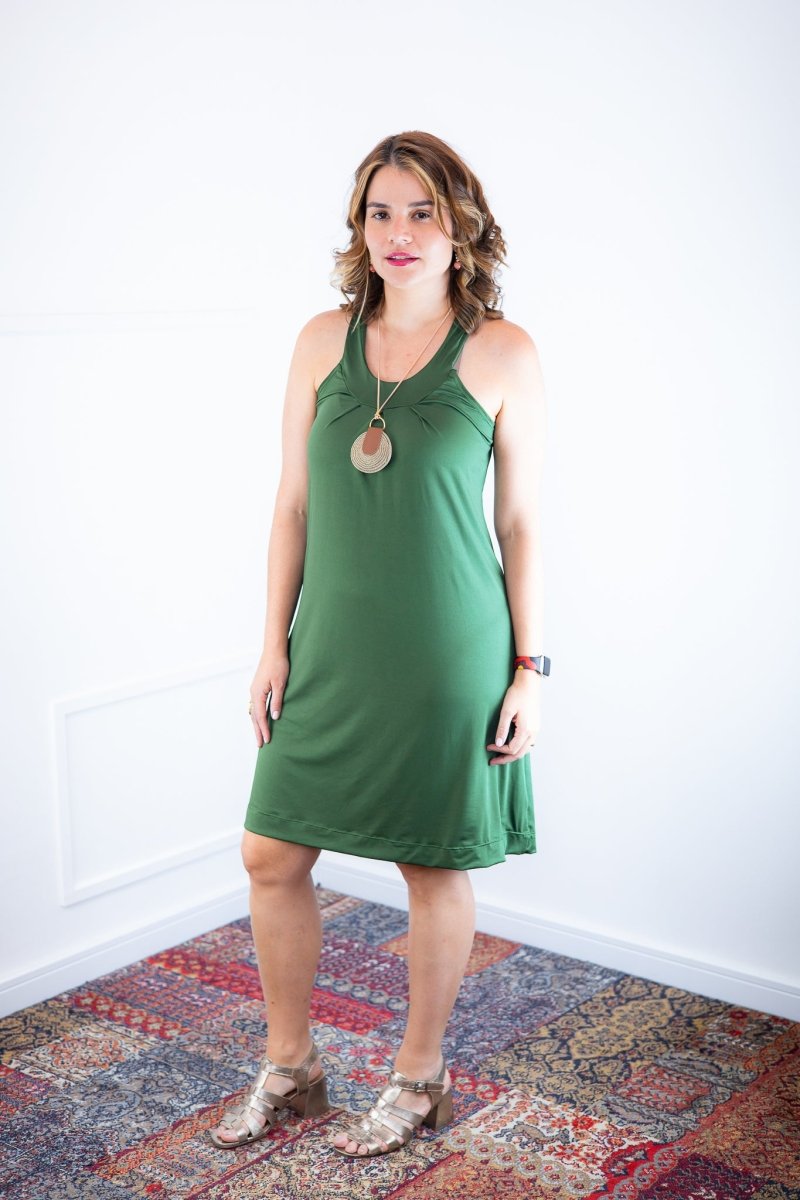 Vestido Mila – Malha Confort Midi com Alça Nadador - Naguirre Shop