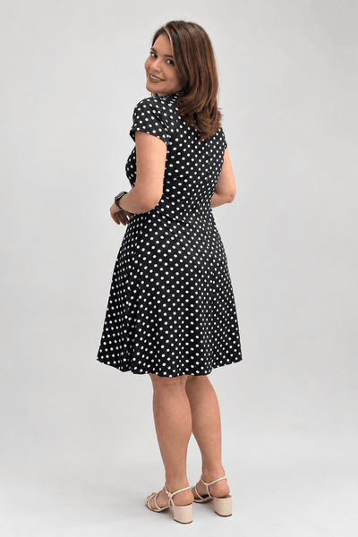 Vestido Mirela Midi Evasê com Manga Curta - Naguirre Shop