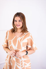 Vestido Monalisa – Midi com Manga Flare em Crepe - Naguirre Shop