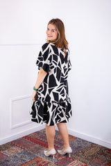 Vestido Monalisa – Midi com Manga Flare em Crepe - Naguirre Shop