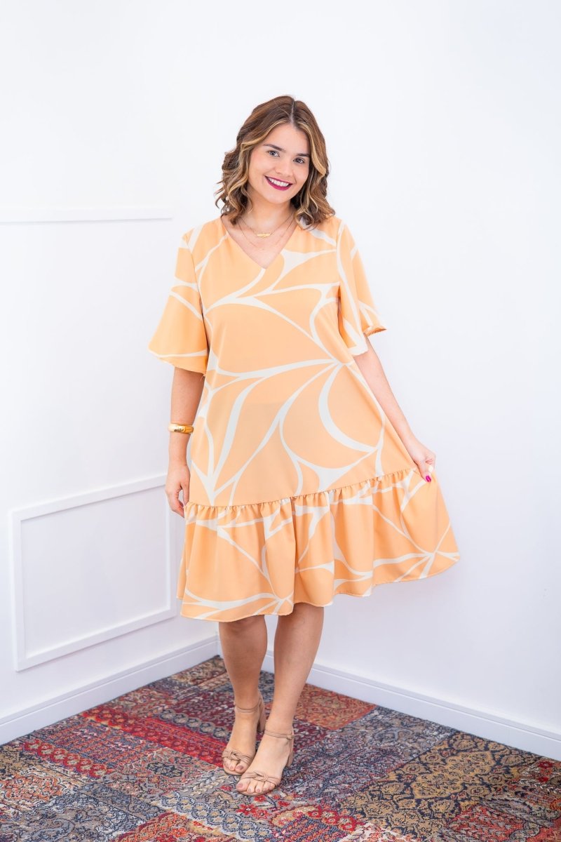 Vestido Monalisa – Midi com Manga Flare em Crepe - Naguirre Shop