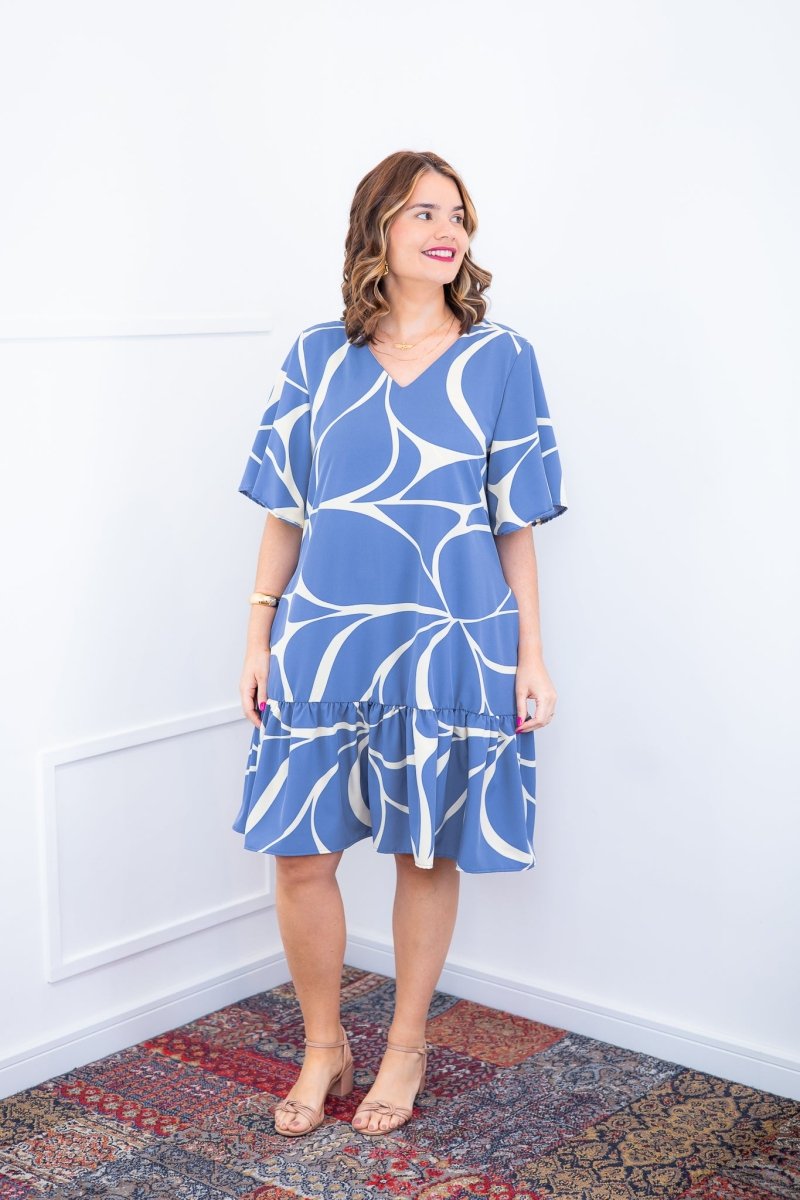 Vestido Monalisa – Midi com Manga Flare em Crepe - Naguirre Shop
