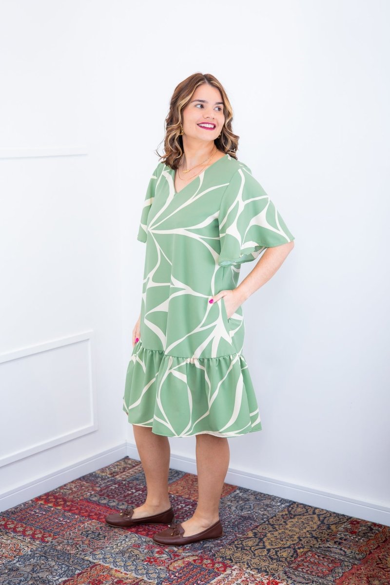 Vestido Monalisa – Midi com Manga Flare em Crepe - Naguirre Shop