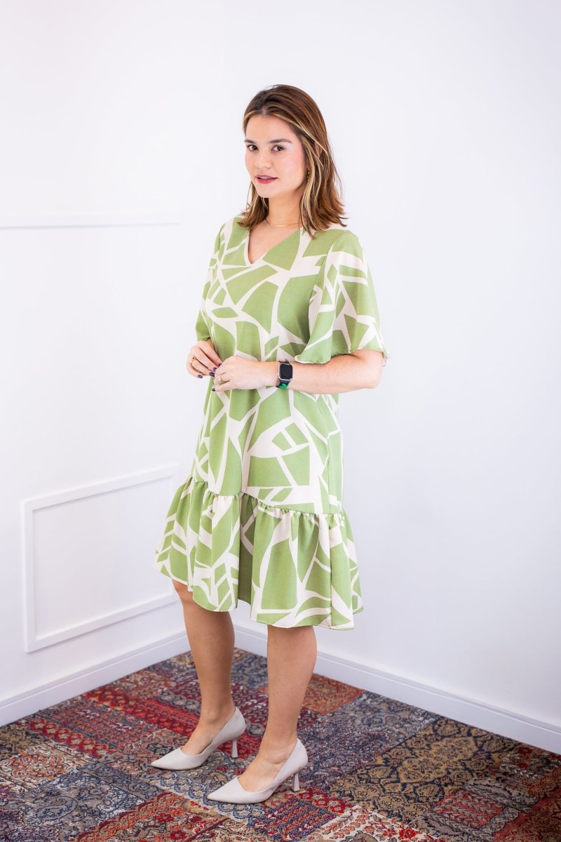 Vestido Monalisa – Midi com Manga Flare em Crepe - Naguirre Shop