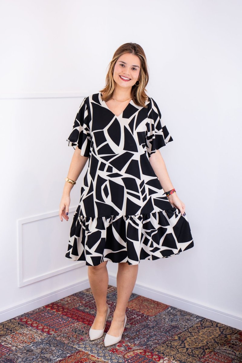 Vestido Monalisa – Midi com Manga Flare em Crepe - Naguirre Shop