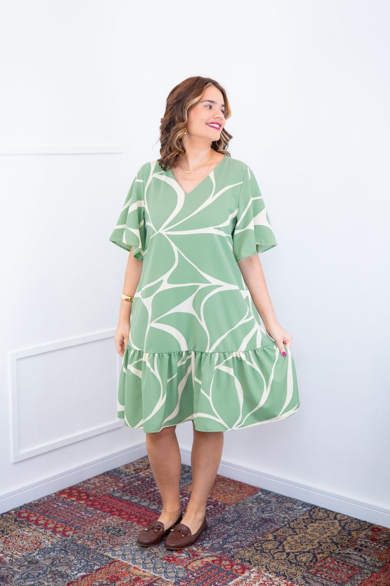 Vestido Monalisa – Midi com Manga Flare em Crepe - Naguirre Shop