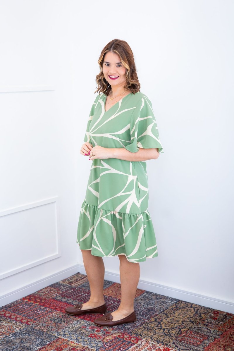 Vestido Monalisa – Midi com Manga Flare em Crepe - Naguirre Shop