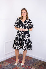 Vestido Monalisa – Midi com Manga Flare em Crepe - Naguirre Shop