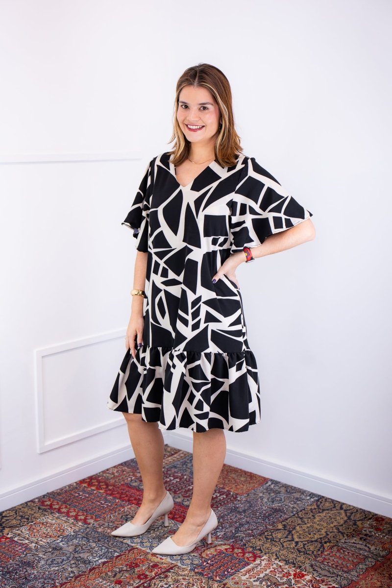 Vestido Monalisa – Midi com Manga Flare em Crepe - Naguirre Shop