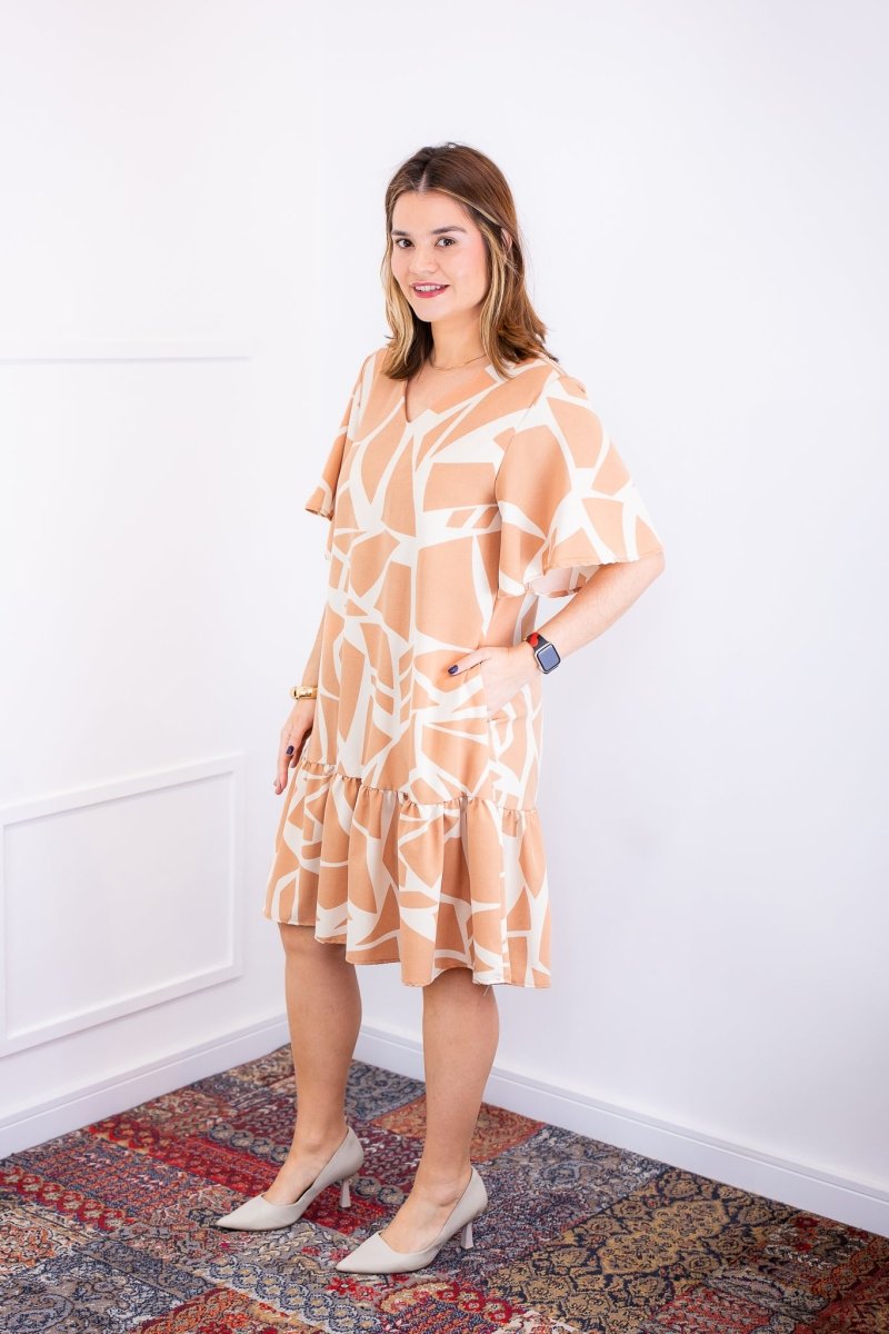 Vestido Monalisa – Midi com Manga Flare em Crepe - Naguirre Shop