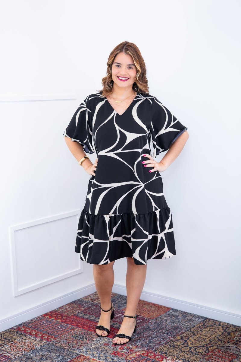 Vestido Monalisa – Midi com Manga Flare em Crepe - Naguirre Shop