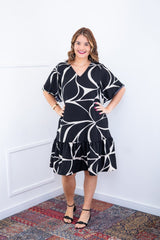 Vestido Monalisa – Midi com Manga Flare em Crepe - Naguirre Shop