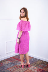 Vestido Nathalia – Midi em Laise Premium com Decote Ombro a Ombro - Naguirre Shop