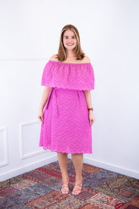 Vestido Nathalia – Midi em Laise Premium com Decote Ombro a Ombro - Naguirre Shop