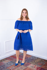 Vestido Nathalia – Midi em Laise Premium com Decote Ombro a Ombro - Naguirre Shop