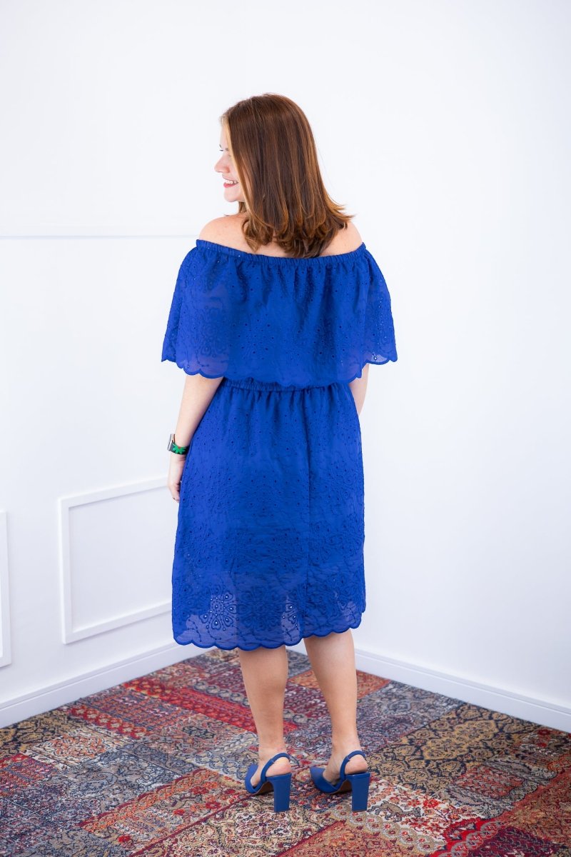 Vestido Nathalia – Midi em Laise Premium com Decote Ombro a Ombro - Naguirre Shop