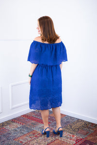 Vestido Nathalia – Midi em Laise Premium com Decote Ombro a Ombro - Naguirre Shop