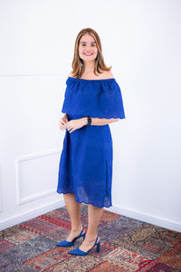 Vestido Nathalia – Midi em Laise Premium com Decote Ombro a Ombro - Naguirre Shop