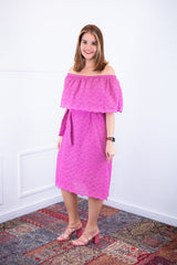 Vestido Nathalia – Midi em Laise Premium com Decote Ombro a Ombro - Naguirre Shop