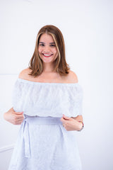 Vestido Nathalia – Midi em Laise Premium com Decote Ombro a Ombro - Naguirre Shop