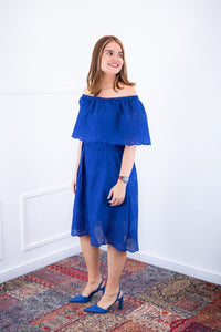 Vestido Nathalia – Midi em Laise Premium com Decote Ombro a Ombro - Naguirre Shop