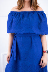 Vestido Nathalia – Midi em Laise Premium com Decote Ombro a Ombro - Naguirre Shop