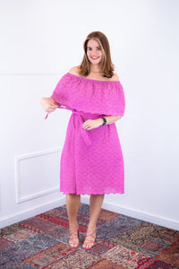 Vestido Nathalia – Midi em Laise Premium com Decote Ombro a Ombro - Naguirre Shop