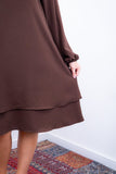 Vestido Priscila - Midi de Duas Camadas com Manga Longa em Crepe - Naguirre Shop