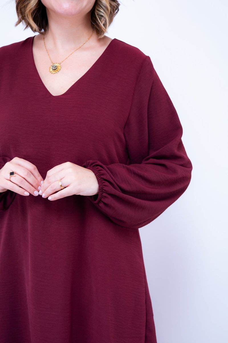 Vestido Priscila - Midi de Duas Camadas com Manga Longa em Crepe - Naguirre Shop