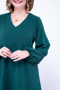 Vestido Priscila - Midi de Duas Camadas com Manga Longa em Crepe - Naguirre Shop