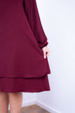 Vestido Priscila - Midi de Duas Camadas com Manga Longa em Crepe - Naguirre Shop