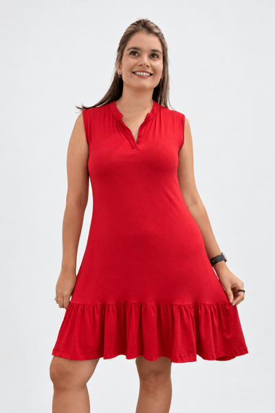 Vestido Provence Evasê com Gola Padre em Viscolycra - Naguirre Shop